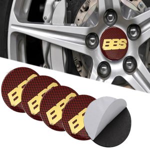 طقم غطاء محور اطارات السيارة لصق مقاس 56 ملم، أغطية مقاومة للغبار والصدأ والماء، ملحقات لاصقة لتزيين جنط العجلة متوافقة مع بى بى اس BBS نبيتى كلمة دهبى