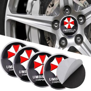 طقم غطاء محور اطارات السيارة لصق مقاس 56 ملم، أغطية مقاومة للغبار والصدأ والماء، ملحقات لاصقة لتزيين جنط العجلة - متوافق مع امبريال