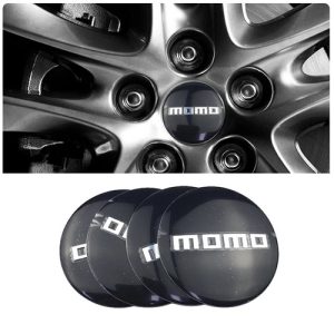 طقم غطاء محور اطارات السيارة لصق مقاس 56 ملم، أغطية مقاومة للغبار والصدأ والماء، ملحقات لاصقة لتزيين جنط العجلة - متوافق مع مو/مو