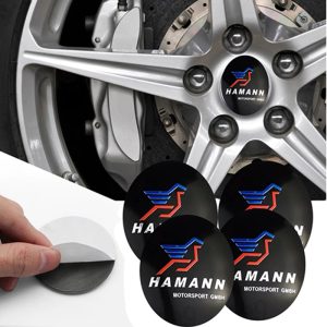 طقم غطاء محور اطارات السيارة لصق مقاس 56 ملم، أغطية مقاومة للغبار والصدأ والماء، ملحقات لاصقة لتزيين جنط العجلة - متوافق مع هامان