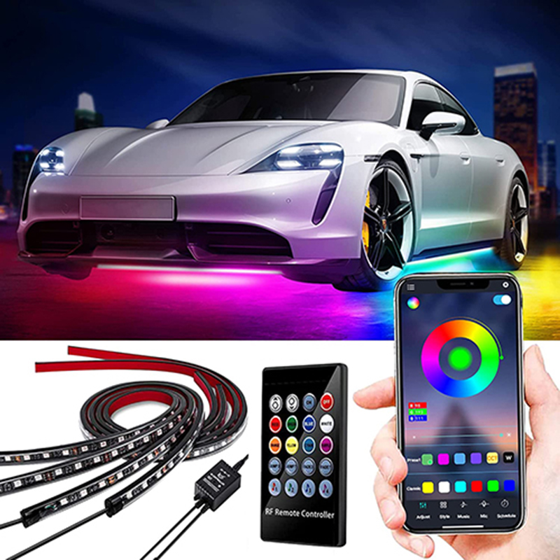 ليد كيتو مجموعة مصابيح داخلية للسيارة 12 فولت باضاءة LED RGB نيون لاسلكية بجهاز تحكم عن بعد للسيارات والشاحنات والطرق الوعرة متعددة الالوان للديكور تحت الجسم، اضاءة متوهجة وصوت نشط 1 ليد كيتو مجموعة مصابيح داخلية للسيارة 12 فولت باضاءة LED RGB نيون لاسلكية بجهاز تحكم عن بعد للسيارات والشاحنات والطرق الوعرة متعددة الالوان للديكور تحت الجسم، اضاءة متوهجة وصوت نشط