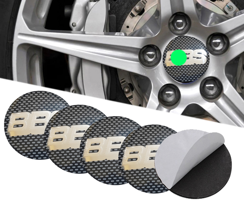 طقم غطاء محور اطارات السيارة لصق مقاس 56 ملم، أغطية مقاومة للغبار والصدأ والماء، ملحقات لاصقة لتزيين جنط العجلة متوافقة مع بى بى اس BBS اسود سلفر