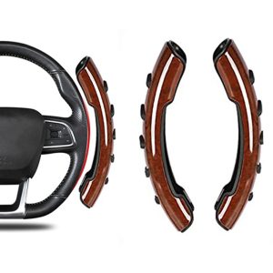 غطاء حماية لطارة الدركسيون طارة عجلة قيادة السيارة ، اكسسوار سيارة امن ومقاوم للانزلاق ومريح لليد بمقاس مناسب لجميع السيارات ، تصميم ابانوس غامق