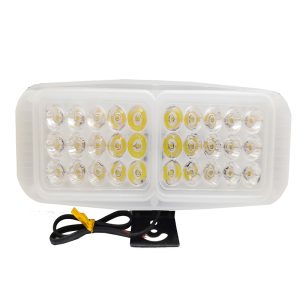 كشاف فانوس شبورة ليد 30 ليد جهازعرض ضوئي إضافي، اضاءة ابيض 3 طرف اضاءة ثابت ورعاش ، مناسب للسيارات والدراجات والمتوسيكلات والشاحنات للطرق الوعرة - جسم بلاستك ابيض قطعة واحدة