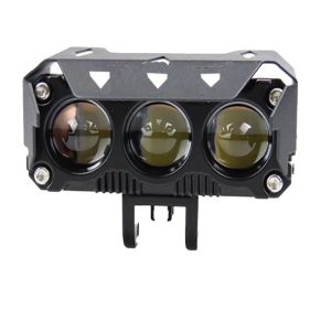 كشاف فانوس شبورة ليد اضاءة قوية وساطعة - 3 عدسة - جهاز عرض ضوئي إضافي، سلك 3 طرف شعاع أصفر وأبيض للطرق الوعرة ، مناسب للسيارات والدراجات والمتوسيكلات والاسكوتر والشاحنات - واحد قطعة