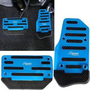 طقم غطاء بدال دواسة للسيارات الاتوماتيك 2 قطعة مقاومة للانزلاق سبورتس ازرق فيروزى