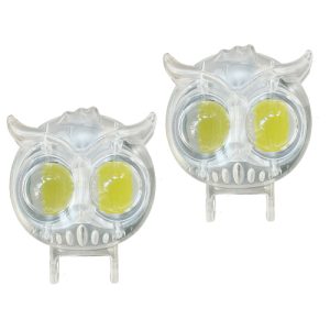 كشاف فانوس شبورة ليد تصميم بومة 2 عدسة - ابيض - جهاز عرض ضوئي إضافي، شعاع أصفر وأبيض مع وميض للطرق الوعرة ، مناسب للسيارات والدراجات والمتوسيكلات والاسكوتر والشاحنات - 2 قطعة