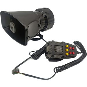 مفتاح صوت مكبر صوت سرينة 7 صوت ومايك - صوت عالى مناسبة للسيارات والموتوسيكلات والدراجات النارية والشاحنات تعمل على 12 فولت