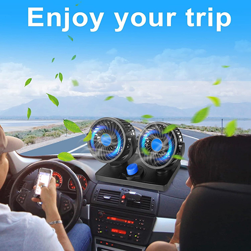 مروحة سيارة لتبريد الهواء داخل السيارة مروحة (24 فولت)) قابلة للدوران 360 درجة جميع انواع السيارات بسرعتين مزدوجة الراس تعمل على ولاعة السيارة 7 مروحة سيارة لتبريد الهواء داخل السيارة مروحة (24 فولت)) قابلة للدوران 360 درجة جميع انواع السيارات بسرعتين مزدوجة الراس تعمل على ولاعة السيارة - الصورة 7