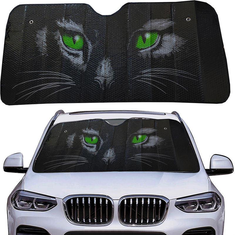 شماسة سيارة لزجاج السيارة الامامى للحماية من الاشعة فوق البنفسجية والحرارة، مظلة حماية عاكسة قابلة للطي وجة اشكال ورسومات ووجة اخر فضى مقاس 130 فى 60 سم - كود 7508 نمر عيون ازرق 1 شماسة سيارة لزجاج السيارة الامامى للحماية من الاشعة فوق البنفسجية والحرارة، مظلة حماية عاكسة قابلة للطي وجة اشكال ورسومات ووجة اخر فضى مقاس 130 فى 60 سم - كود 7508 نمر عيون ازرق