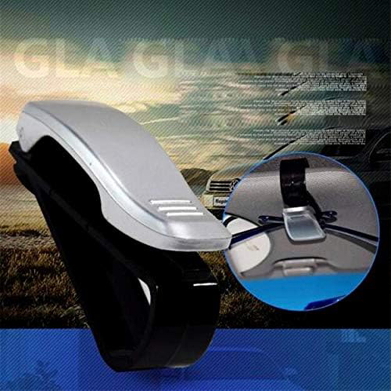 حامل ومشبك نظارات للسيارة ومزود بمشبك لوضع الكروت متعدد الاستخدامات - قطعة واحدة لون فضي 3 حامل ومشبك نظارات للسيارة ومزود بمشبك لوضع الكروت متعدد الاستخدامات - قطعة واحدة لون فضي - الصورة 3
