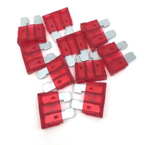 فيوز شفرة سيارة قياسي مجموعة صمامات سيارات قياسية متنوعة ، مجموعة متنوعة من الصمامات البديلة للسيارات الصغيرة والشاحنات والقوارب - تيار 10 امبير ، عدد 10 قطع