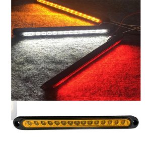 مصباح فرامل خلفي 15 LED ، شريط فرامل السيارة مقاوم للماء، مصابيح LED للتوقف والانعطاف، اكسسوارات سيارات الدفع الرباعي والشاحنات والقوارب البحرية والطرق الوعرة - اضاءة لون اصفر