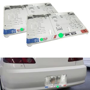 حامل رقم لوحة السيارة، اطار غطاء مستطيل كبير للوحة الترخيص، مقاس قياسي، لوحة ارقام اطار ترخيص ، مقاس 34.5 سم فى 16.5 سم ( تى ار - 2 قطعة )