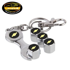 غطاء بلف هواء لإطار السيارة مع ميدالية معدن ، أغطية بلف إطارات سيارة، طقم البلف يحمى صمام هواء السيارة من الاتربة والغبار وتسرب الهواء البسيط، متوافق مع شيفروليه