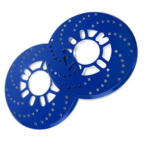 غطاء قرص فرامل أسطوانة للعجلة الخلفية للسيارة ، الومنيوم مزخرف ومقاوم للغبار مناسب لتعديل السيارات (العبوة 2 قطعة ، لون ازرق )
