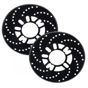غطاء فرامل قرص لعجلة السيارات مصنوع من خليط معدني من الالومنيوم مناسب لتعديل السيارة ولوحة فرامل السيارة وفرامل الاسطوانة الخلفية (العبوة 2 قطعة ، لون اسود )