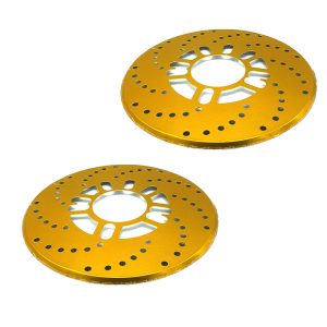 غطاء قرص فرامل أسطوانة للعجلة الخلفية للسيارة ، الومنيوم مزخرف ومقاوم للغبار مناسب لتعديل السيارات (العبوة 2 قطعة ، لون ذهبى )
