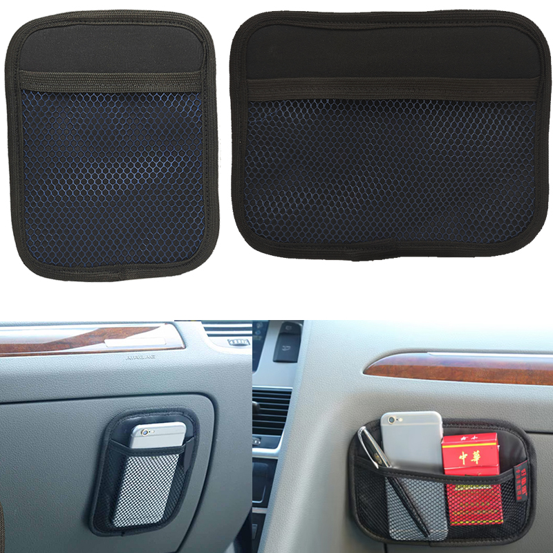 منظم تخزين السيارة بتصميم شبكة ، جيب منظم للسيارة بجانب المقعد او التابلوة ، يلصق بدبل فيس لحمل المحفظة والموبايل والمتعلقات الشخصية (2 قطعة كبيرة + صغيرة ) 12 منظم تخزين السيارة بتصميم شبكة ، جيب منظم للسيارة بجانب المقعد او التابلوة ، يلصق بدبل فيس لحمل المحفظة والموبايل والمتعلقات الشخصية (2 قطعة كبيرة + صغيرة ) - الصورة 12