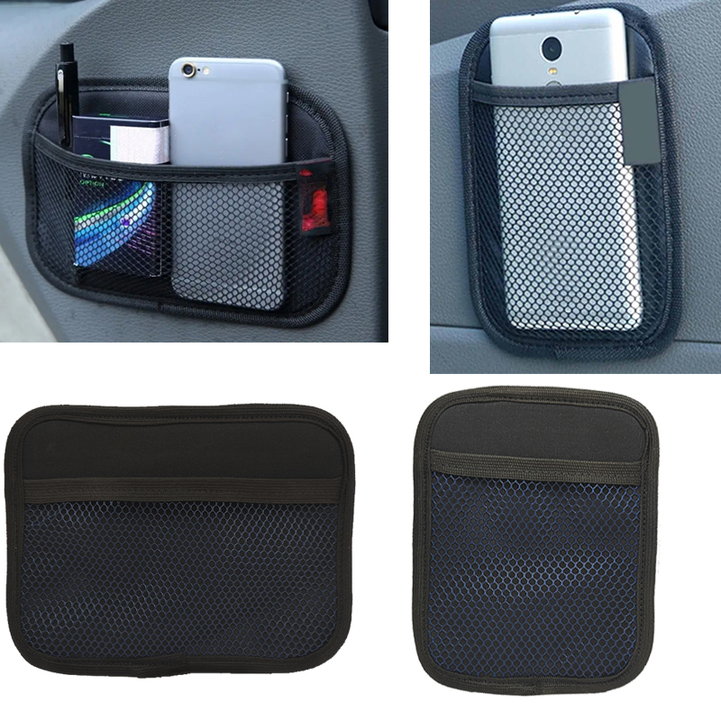 منظم تخزين السيارة بتصميم شبكة ، جيب منظم للسيارة بجانب المقعد او التابلوة ، يلصق بدبل فيس لحمل المحفظة والموبايل والمتعلقات الشخصية (2 قطعة كبيرة + صغيرة ) 2 منظم تخزين السيارة بتصميم شبكة ، جيب منظم للسيارة بجانب المقعد او التابلوة ، يلصق بدبل فيس لحمل المحفظة والموبايل والمتعلقات الشخصية (2 قطعة كبيرة + صغيرة ) - الصورة 2