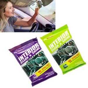 مناديل مبللة لتنظيف الاجزاء الداخلية للسيارة ، مناديل العناية بالسيارة، مناديل تنظيف رطبة توفر حماية ممتازة ودائمة لسيارتك (2 عبوة بعدد 60 منديل)