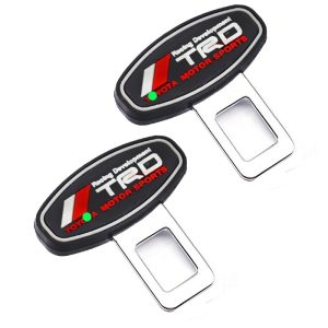 مشبك حزام امان للسيارة، من قطعتين، مشبك تثبيت يدعم حزام الامان وقفل انذار امان متوافقة مع تويو؟؟ TRD ( معدن مطاط 2 قطعة )