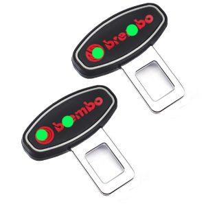 مشبك حزام امان للسيارة، من قطعتين، مشبك تثبيت يدعم حزام الامان وقفل انذار امان متوافقة مع بريمب؟؟ ( معدن مطاط 2 قطعة )