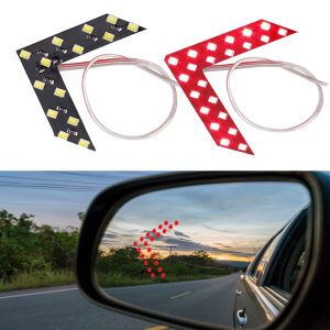 سهم ليد خلف زجاج المرآة الخلفية اليسرى/الأيمن، غير مرئي تقريبًا عند عدم الاستخدام، يضيء بشكل ساطع عند تشغيل الاشارات ( اضاءة احمر ، عدد 2 قطعة ، 2 صف )