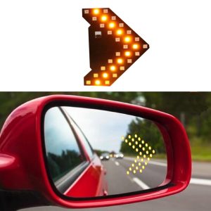 ليد سهم اضاءة مراية جانبية للسيارة باضاءة ليد مع اشارات جانبية وحركة اضاءة متحركة ( اضاءة اصفر ثابت ومتحرك وفلاش رعاش ، قطعة واحدة ، 3 صف )