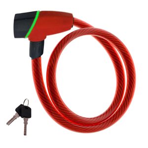 قفل دراجة وموتوسيكل واسكوتر ، قفل دراجة عالمى واير قوى ومتين للدراجة والموتوسيكل وغيرها ( قفل واير احمر طول 145 سم)