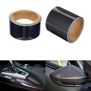 شريط حماية طلاء من الياف الكربون الاسود شديد اللمعان ومضاد للخدش لحماية السيارة وتزيينها (اسود اسود ، لامع ، طول 5 متر ،عرض 5سم)