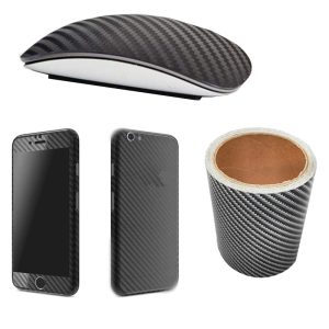شريط حماية طلاء من الياف الكربون الاسود شديد اللمعان ومضاد للخدش لحماية السيارة وتزيينها (اسود سلفر، لامع ، طول 5 متر ،عرض 10سم)