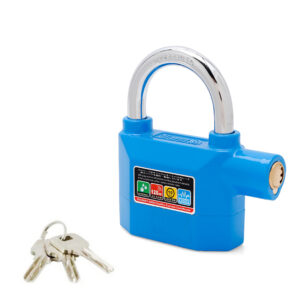 قفل للموتوسيكلات مع انذار - قفل عجلة الفرامل مضاد للسرقة ومقاوم للماء مع صوت تنبية عالى للموتوسيكلات والسكوتر والدرجات وغيرها (ازرق ، كود 8067)