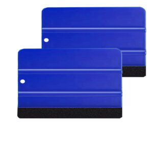 ممسحة مطاطية متينة من الفينيل بحافة من اللباد ، ممسحة فينيل للسيارة لتغليف ملصقات تظليل النوافذ، ممسحة احترافية (2 قطعة ، 12.2سم )