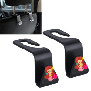 خطافات مسند رأس مقعد السيارة الخلفي 4 حزم شماعة خلفي أنيقة سوداء للسيارة حقيبة يد الملابس المعاطف حقائب البقالة اكسسوارات الداخلية ( 2 قطعة ، كود : 8078)