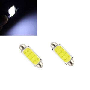 لمبات ليد داخلية ، T11 COB DC12V ، للسيارات مناسبة لاضاءة صالون السيارة ولوحة التراخيص وغيرها ( ابيض 12 ليد - 41 مم - 2 قطعة )