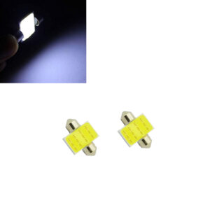 لمبات ليد للسيارة لون ابيض ساطع مقاس T11 باضاءةقوية ، لمبة لوحة الترخيص والصالون ومتعددة الاستخدامات للسيارات ( ابيض 12 ليد - 31 مم - 2 قطعة )