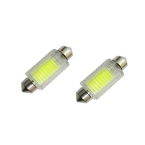 لمبات ليد داخلية ، للسيارات مناسبة لاضاءة صالون السيارة ولوحة التراخيص وغيرها ( كريستال ابيض 12 ليد - 41 مم - 2 قطعة )