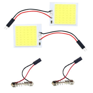 شريحة ليد فانوس صالون لجميع السيارات ،إضاءة LED ساطعة ودائمة، مما يوفر لك إضاءة مثالية للقراءة أو العمل في سيارتك ( شريحة 48 ليد ، 2 قطعة )