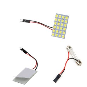 شريحة ليد فانوس صالون لجميع السيارات ،إضاءة LED ساطعة ودائمة، مما يوفر لك إضاءة مثالية للقراءة أو العمل في سيارتك ( شريحة فصوص ، 24 ليد ، قطعة واحدة )