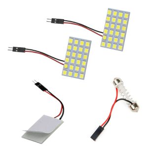 شريحة ليد فانوس صالون لجميع السيارات ،إضاءة LED ساطعة ودائمة، مما يوفر لك إضاءة مثالية للقراءة أو العمل في سيارتك ( شريحة فصوص ، 24 ليد ، 2 قطعة )