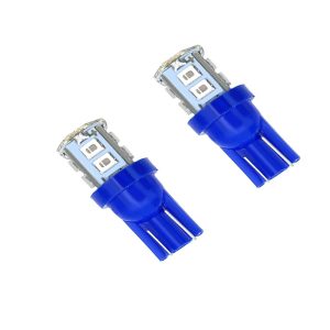 مصابيح LED T10 لداخل السيارة، فائقة السطوع ،رقاقة مصباح سقف للسيارة مطور للقبة والخريطة والباب ولوحة الترخيص ولوحة العدادات (اضاءة ازرق ، 10 ليد ، 2 قطعة )
