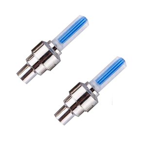 لمبات ليد لصمامات السيارة والدراجات ، للتوهج في الظلام، عصرية، مناسبة للسيارات، للدراجات، للمركبات على الطرق الوعرة وللموتوسيكلات ( لون ازرق - 2 قطعة )