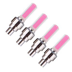 لمبات ليد لصمامات السيارة والدراجات ، للتوهج في الظلام، عصرية، مناسبة للسيارات، للدراجات، للمركبات على الطرق الوعرة وللموتوسيكلات ( لون احمر - 4 قطع )