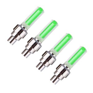 لمبات ليد لصمامات السيارة والدراجات ، للتوهج في الظلام، عصرية، مناسبة للسيارات، للدراجات، للمركبات على الطرق الوعرة وللموتوسيكلات ( لون اخضر - 4 قطع )