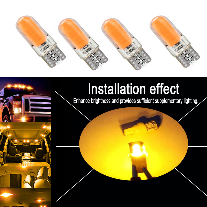 مصابيح LED T10 لداخل السيارة، فائقة السطوع ،رقاقة مصباح سقف للسيارة مطور للقبة والخريطة والباب ولوحة الترخيص ولوحة العدادات ( اضاءة اصفر ، 4 قطع ) 3 مصابيح LED T10 لداخل السيارة، فائقة السطوع ،رقاقة مصباح سقف للسيارة مطور للقبة والخريطة والباب ولوحة الترخيص ولوحة العدادات ( اضاءة اصفر ، 4 قطع ) - الصورة 3
