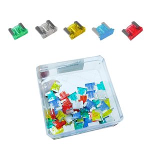 فييوز شفرة مايكرو مينى مجموعة صمامات سيارات ، مجموعة متنوعة من الصمامات البديلة للسيارات الصغيرة والشاحنات والقوارب - ( 50 قطعة من فيوز مايكرو 10A/15A/20A/25A/30A )