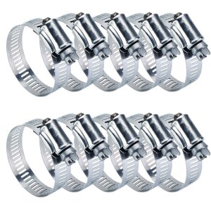 مشابك الخرطوم المعدن ، كولية قفيز معدنية لإصلاح الأنابيب وخط الوقود للسيارات والمنازل وغيرها ( مقاس: 27-51 ملم / 2 بوصة - 10 قطع )