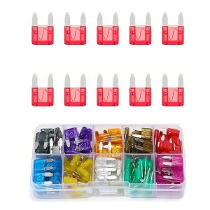 فيوز شفرة مينى مجموعة صمامات سيارات ، مجموعة متنوعة من الصمامات البديلة للسيارات الصغيرة والشاحنات والقوارب - ( فيوز مينى - 10 امبير، 10 قطع)