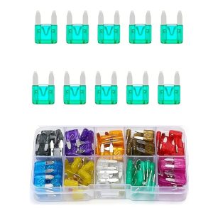 بطاقة فيوز مينى للسيارة مجموعة صمامات سيارات متنوعة ، مجموعة متنوعة من الصمامات البديلة للسيارات الصغيرة والشاحنات والقوارب - ( فيوز مينى - 30 امبير، 10 قطع)